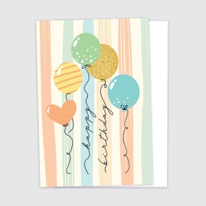 Happy Birthday - Balloons Stripes