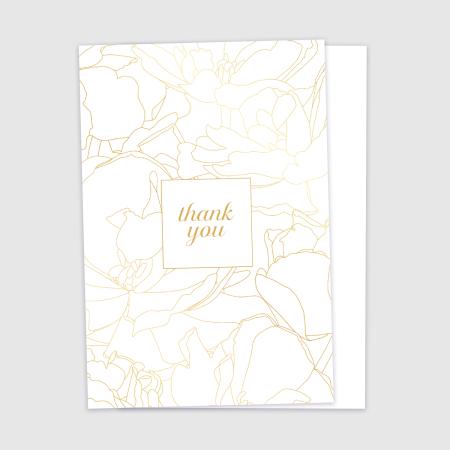 Thank You - Gold Flowers