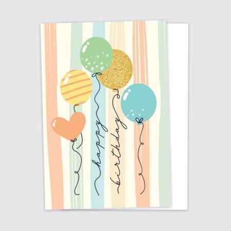 Happy Birthday - Balloons Stripes